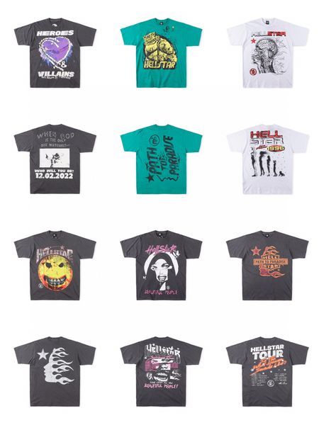 

mens t shirts women luxurys designers shirt fashion hellstar studios evil smile tee ins men casual short sleeves street designer top, White;black