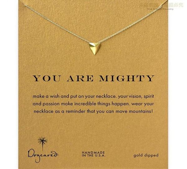 

you are mighty pendent dogeared necklace you are mighty noble and delicate jewelry 18k gold plated triangle charm necklacejje09661092, Silver