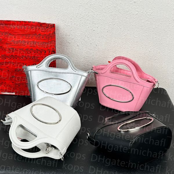 

7a mirror quality vegetable basket bucket bag leather material women shoulder bag metal d letter luxury designer bags