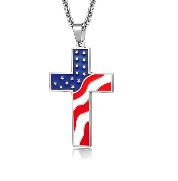 

belief flag pendant necklace usa american flag and american flag pentagram necklace glory necklace gift1872027, Silver