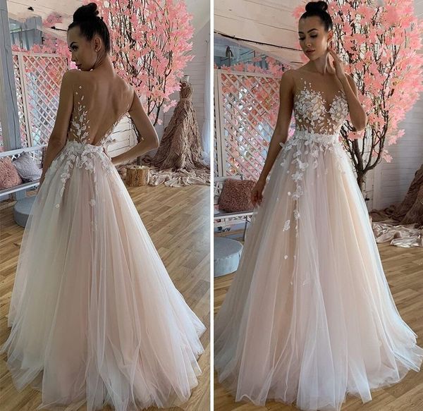 

illusion tulle lace appliques wedding dress 2023 sweep a line sweetheart off the shoulder boho bridal gowns backless vestidos de noiva, White