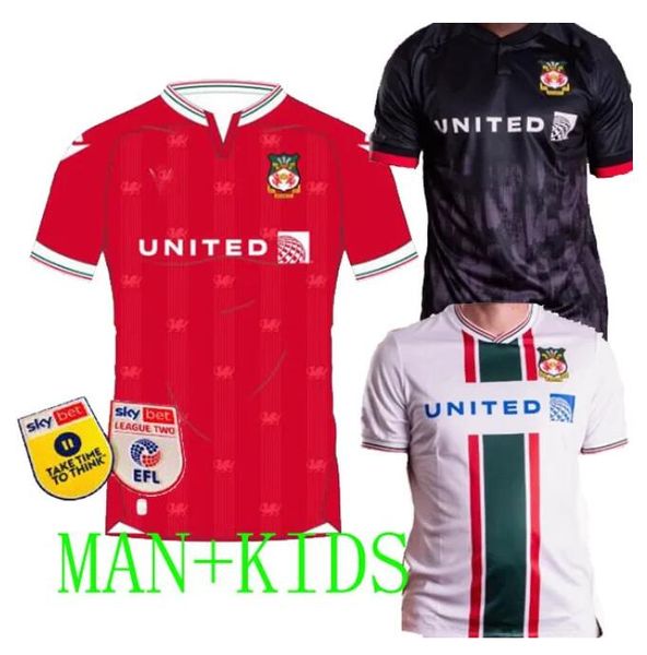 

2023 2024 wrexham soccer jerseys kids kit 23/24 home away football shirt crysau pel droed fan player version camisetas futbol maillot, Black;yellow
