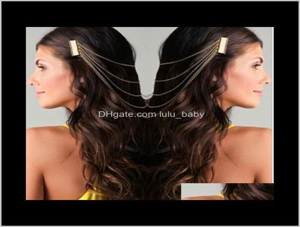 

headbands jewelry drop delivery 2021 women punk chic leaf hair comb decoration head band chains clip tassels ps2962 ozcle4817358, Silver