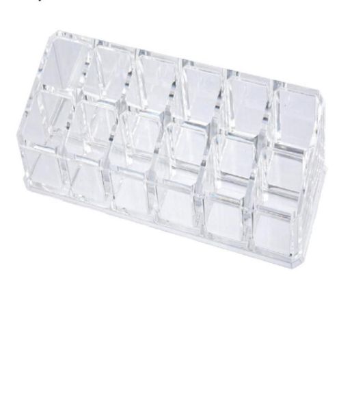 

12 lipstick holder display stand clear acrylic table cosmetic organizer storage box for women jewelry makeup container6699272