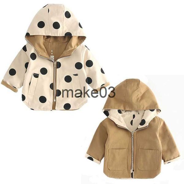 

jackets 2023 spring autumn girl's jacket baby boy's hooded jacket doublesided use kids outerwear toddler girl boy coat children ja, Blue;gray