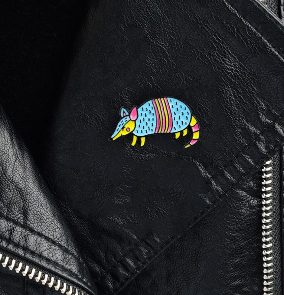 

new endangered wild armadillo design oil drop brooch jewelry hard shell color4323892, Gray