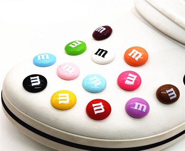 

fashion jewelry letter croc charms jibbitz simulation m chocolate beans shoes decoration realistic rainbow sugar shoe jibz kids gi8755288, Slivery;golden