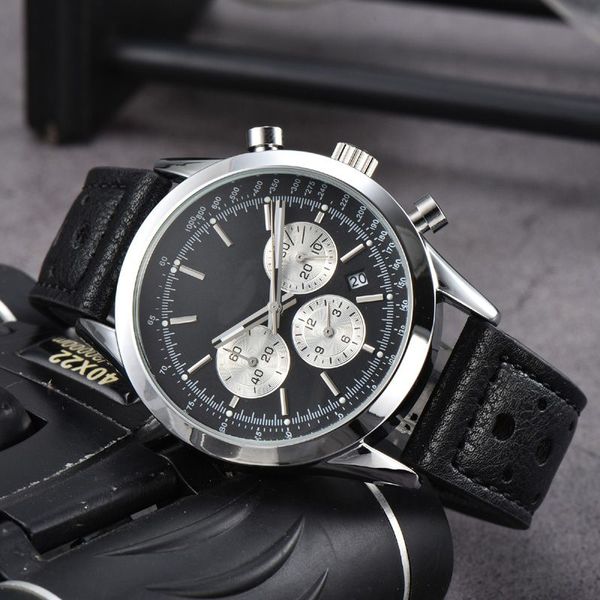 

2023 new mens watch quartz luxury navitimer b01 dial brand chronograph belt steel strap wristwatch a1, Slivery;golden