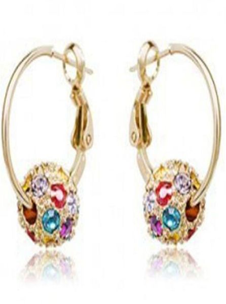 

rhinestone hoop earrings for women dhl cherry bblossom crystal ball earrings for lady xmas gift fashion jewelry6044145, Golden;silver