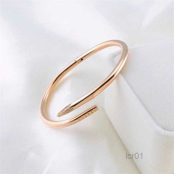

gold plated love bangles nail bracelet steel lover bracelets luxury mens womens 18k rose gold popular do not fade bangle trend stainless acc, Black