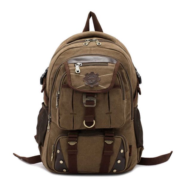 

new fashion men's backpack vintage canvas backpack school bag men's travel bags large capacity travel 14 '' lapbackpack