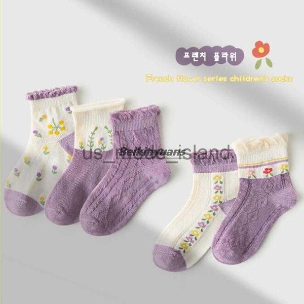 

kids children's mesh girls sen floral baby cotton breathable sweat absorbent children can wear boat sock x0727, Pink;yellow