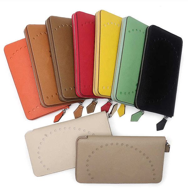 

new women's palm print epsom leather long zipper wallet large capacity multi card holder bag, Red;black