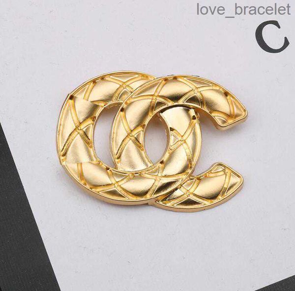 

men womens sweater suit collar pin brooches fashion designer brand double letter brooche luxury gold plated wedding clothing jewelry accesso, Gray