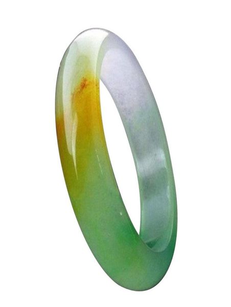 

natural beautiful emerald 3 colors green nephrite jade bangle bracelet morther gift gemstone jewelry5737655, Golden;silver