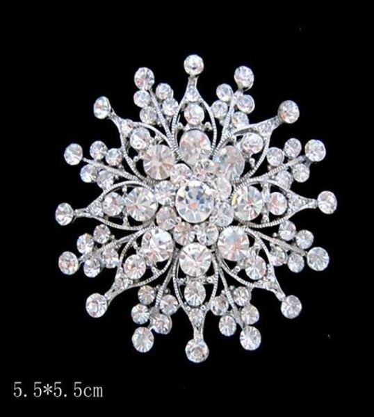 

large size silver plated clear rhinestone crystal vintage diamante wedding brooch pin3166241, Gray
