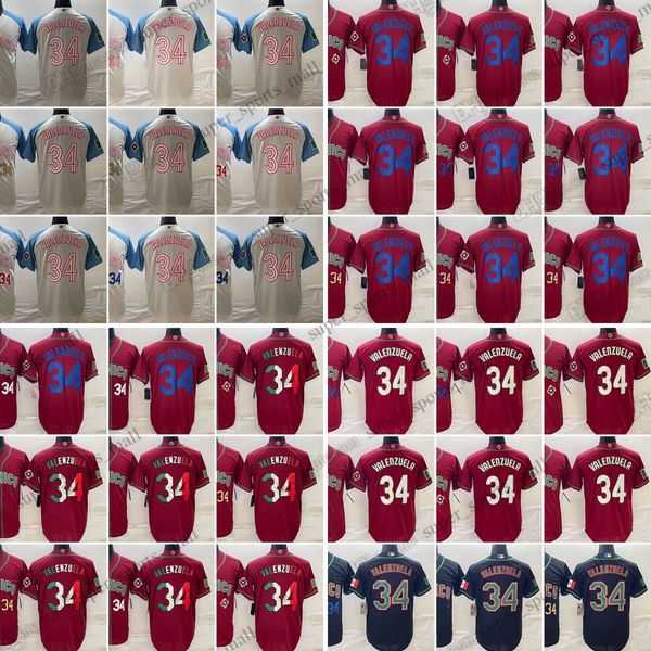 

2023 baseball fernando valenzuela jerseys world cup all various styles white red blue stitched jersey, Blue;black