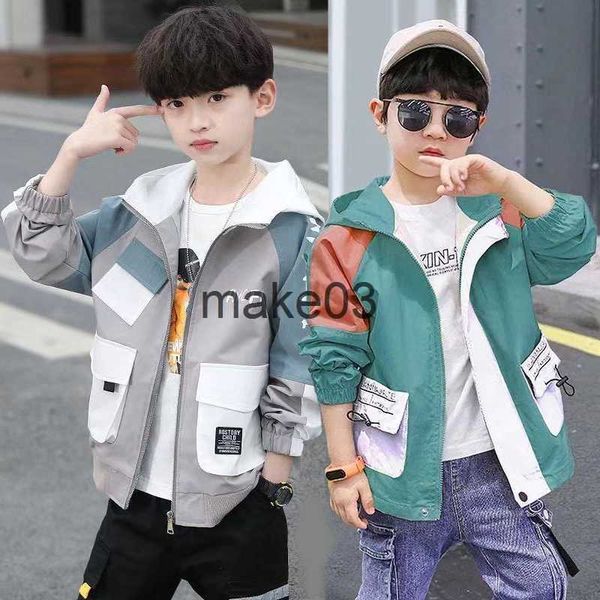 

jackets big size spring teenager boys coats casual outdoor hooded sweatshirt for kids 210 years handsome children windbreaker jacket j230728, Blue;gray