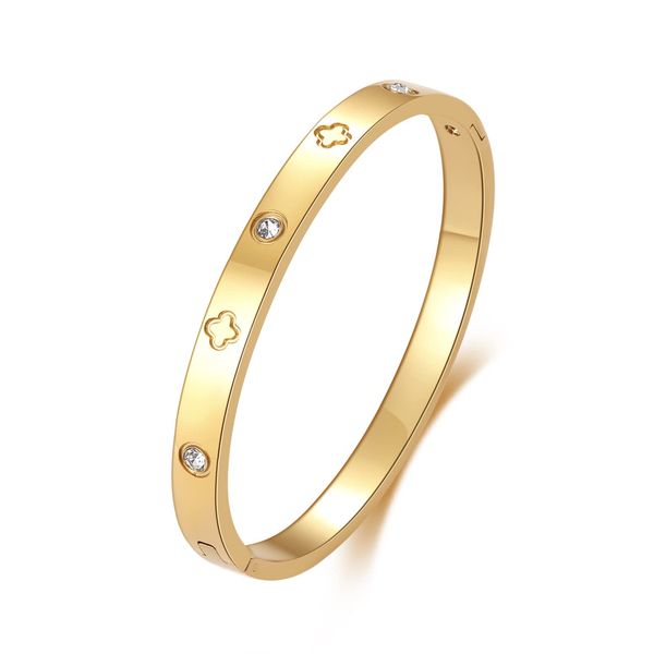 

love bangle for women girls 18k gold plated titanium steel fashion simple cuff bracelet bangle jewelry gifts for valentine's day birthd, Golden;silver