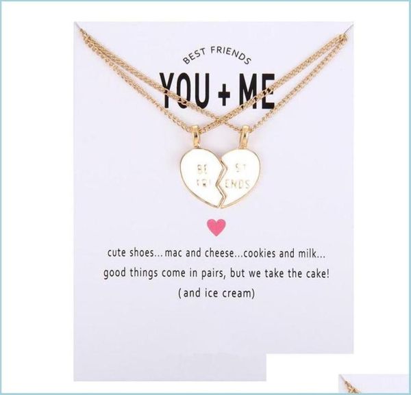 

pendant necklaces you and me friendship glaze broken heart pendant necklaces friend alloy clavicle chain necklace for girls j6029915, Silver