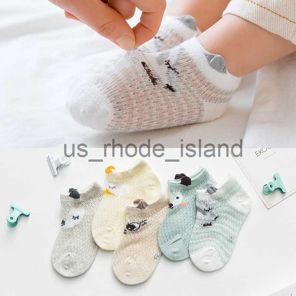 

kids 5 pairs/lot kids summer thin breathable newborn sokken cartoon animal cotton mesh baby toddler girls boat x0727, Pink;yellow