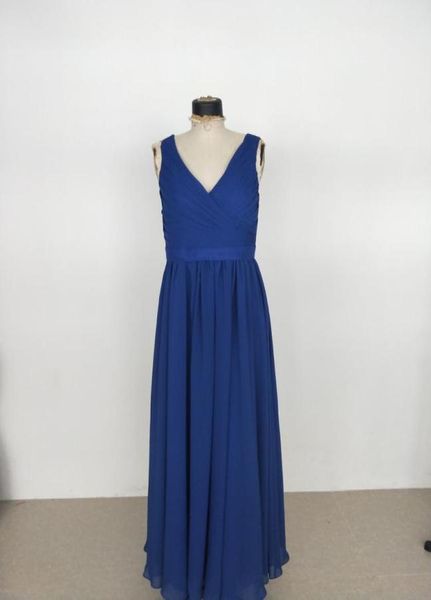 

2021 real pics chiffon bridesmaid dress sleeveless vneck and vback custom made floor length maid of honor gown4231719, White;pink