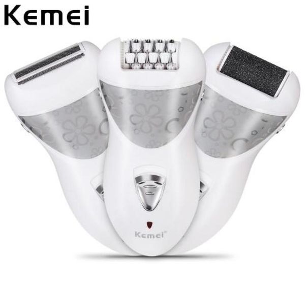 

kemei km505 3 in 1 electric rechargeable cordless epilator shaver face body hair removal lady bikini shaving machine7382854