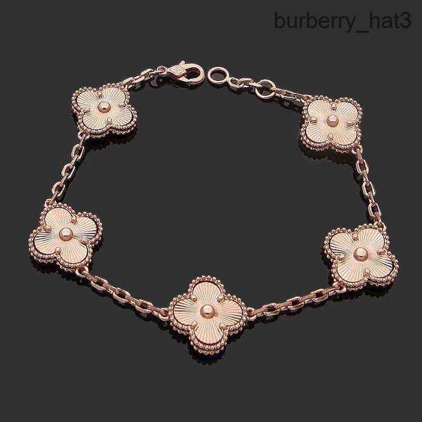 

designer bracelets van clover bracelet link chain bracelet four-leaf cleef clover womens fashion 18k gold bracelets jewelry 2023, Black