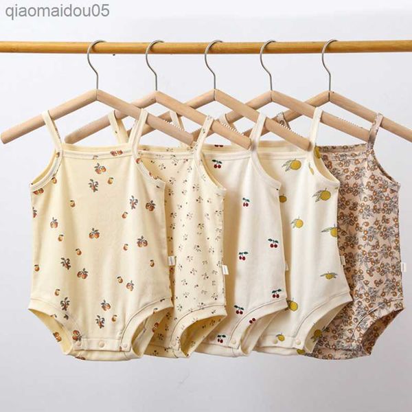 

baby bodysuit 0-3y boys girls ins infant newborn lemon cherry pear orange rompers cotton onesie one-piece summer 2022 clothes l230712, Blue