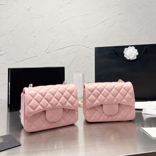

2023 new designer bag bag casual genuine leather square fat man lingge bag versatile classic sheepskin minicf chain bag fashion shoulder bag