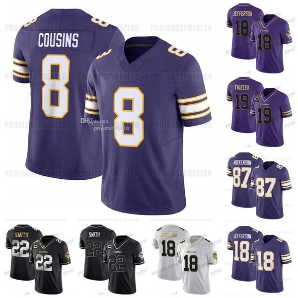 

2023 classic football vikings jersey minnesota addison justin jefferson tj hockenson dalvin cook kirk cousins adrian peterson randy moss ham, Black