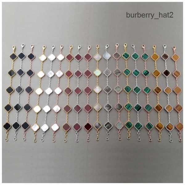 

charm bracelets clover bracelets womens bracelet chain personalised bangle links silver braclets partner armband real gold bangles chains 18, Golden;silver