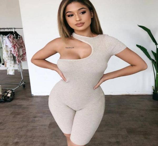 

women jumpsuits shoulder short sleeve strapless slim soft high elastic pit fabric ladies rompers fashion summer autumn onesie3893947, Black;white