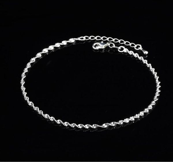 

fashion ed weave chain for women anklet 925 sterling silver anklets bracelet for women foot jewelry anklet on foot 2105078613767, Red;blue