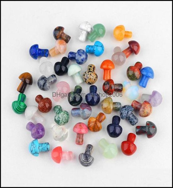 

stone loose beads jewelry reiki healing chakra natural 2cm mushroom bead ornaments quartz mineral crystal tumbled gemstone hand dh1594868, Black
