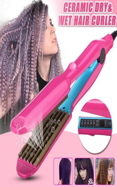 

professional hair crimper curler dry wet use corrugated irons ceramic curling iron with temperature control waving tool4405770