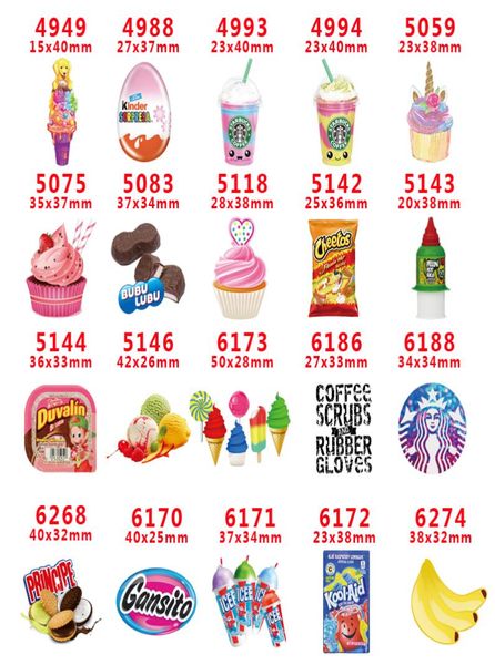 

60pcslot food resin flatback for hair bows hair accessories snack planar resin crafts diy decorations pr49494708838, Slivery;white