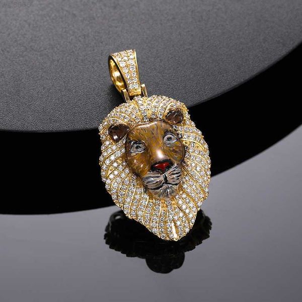 

custom hip hop pendant lively lifelike lion portrait enamel custom pendant, Silver