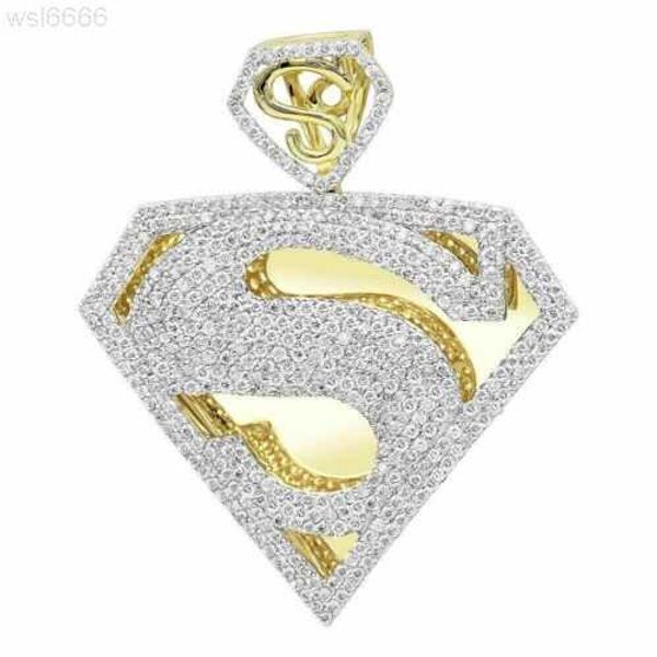 

custom letter s 10k 14k 18k karat real gold pass diamond tester vvs moissanite iced out pendant super man pendant, Silver