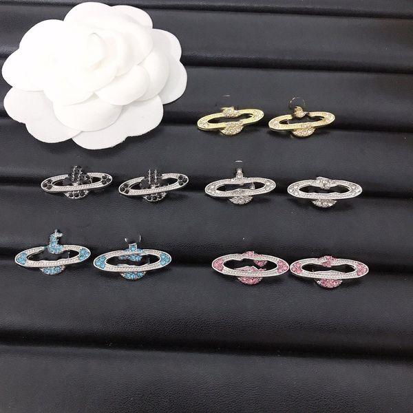 

multi colore classico orecchini di diamante, europei e americani semplici e alla moda orecchini high-end per le donne, Golden;silver