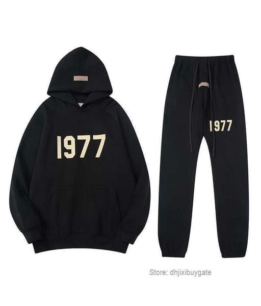 

high street fashion brand mens tracksuits autumn and winter new flocking digital printing sports leisure suit hoodie2253075, Gray