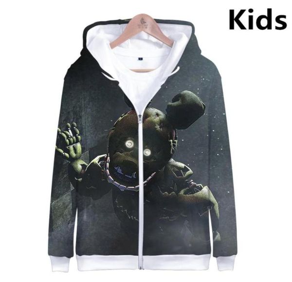 

3 to 14 years kids hoodies five nights at freddys fnaf 3d hoodie sweatshirt boys girls outerwear jacket coat children clothing74341029010, Black