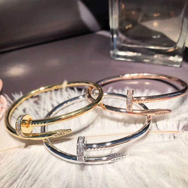 

nail titanium steel women's bracelet with rose gold inlaid diamond trend simple and super immortal network red personality korean versi, Black