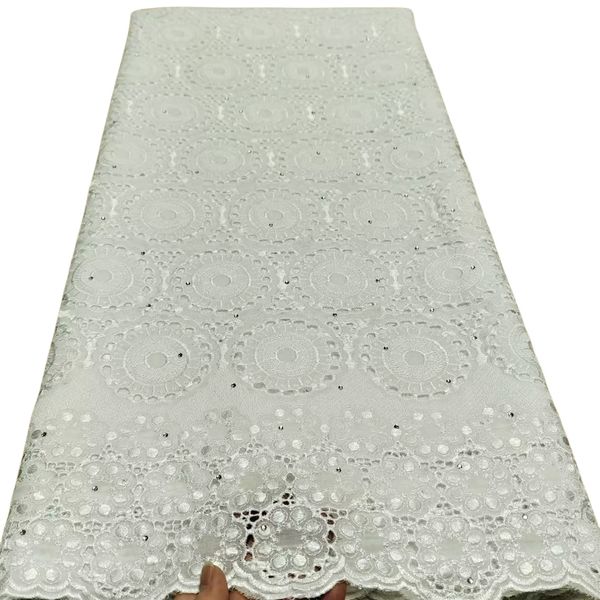 

summer african female occasion party 2023 cotton cloth lace fabric with rhinestones latest 5 yards embroidery women evening gown nigerian yq, Black;white