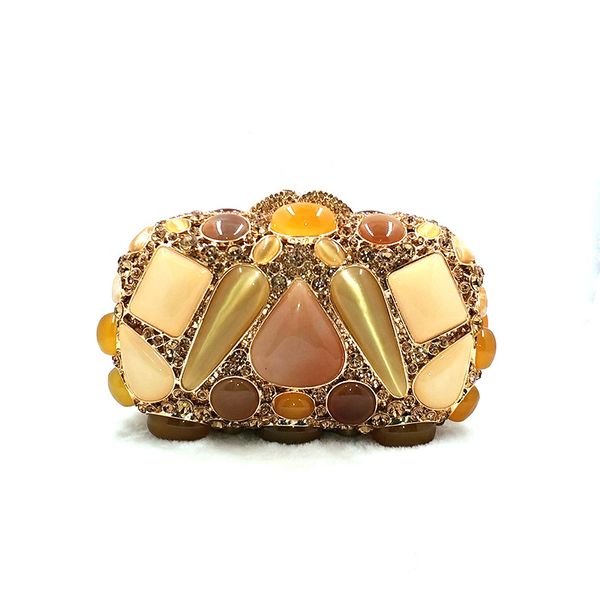 

evening bags african traditional bridal wedding party luxury women evening hollow out classical opal crystal bag 230727