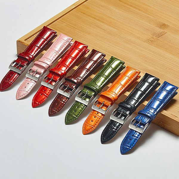 

watch bands alligator leather strap band bracelet 12mm 14mm 16mm 18mm 20mm 22mm pink blue crocodile for women 230727, Black;brown