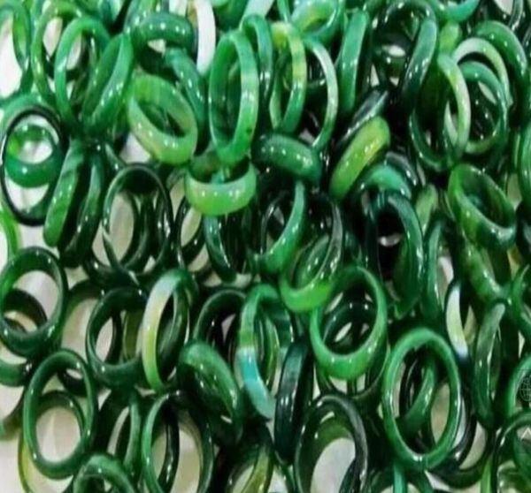 

natural handmade green jade agate rings shipp ing012344553096, Silver