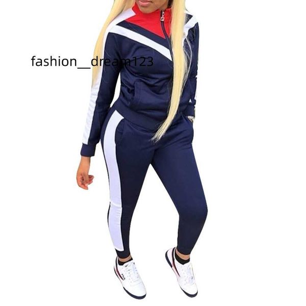 

women's tracksuits full sleeve patchwork autumn winter tracksuit women set outfit fashion two pieces suits casual overalls black red ju, Gray