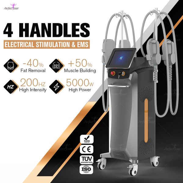 

2023 professional 16 tesla 4 handle ems machine body shaping emslim rf muscle slimming hip trainer beauty salon client