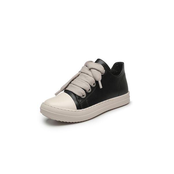 

shoe,new simple and versatile candy color small white shoes personalized dark series thick lace fashion shoes couple board shoes, Black